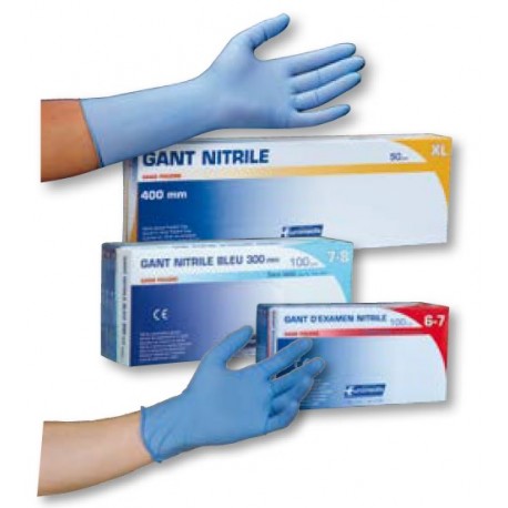 GANT D'EXAMEN NITRILE BLEU